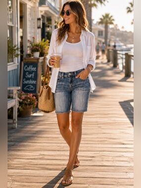 Silver Jeans Co. Suki Bermuda Shorts | Medium Wash Denim | Size 27